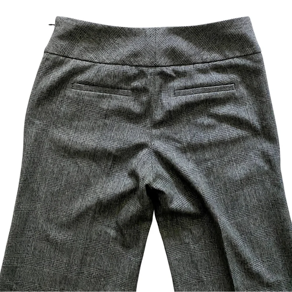 WHBM Gray/Black Plaid Wide Leg Trouser Pants- Front Sailor Buttons (size 0) - Picture 9 of 16